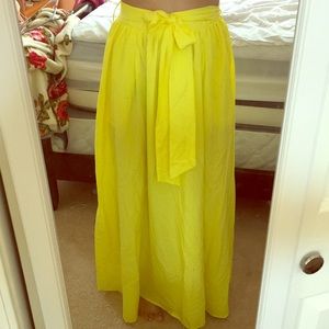 Yellow High Waisted Maxi Skirt
